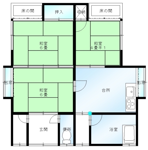 和室は全て洋室になりました(間取)